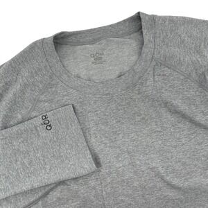 QOR Mens Long‎ Sleeve Crew Neck Athletic Training Shirt Gray XL Vented